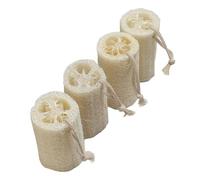 XMYCYuChen 4Pcs set of natural loofah sponge, exfoliating soft and comfortable bath sponge dishwashing loofah sponge, suitable for kitchen cleaning scrub and bathroom shower scrub care, DIY production