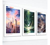 Xmyegeyeee 3 Piece Sarah J Maas Poster Art Print, Sarah Maas Acotar Wall Art, Crescent City, Throne of Glass Series Canvas Wall Art, Fantasy Books Artwork for Library 16x24in Unframed