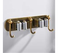 XMZFQ Broom Mop Holder Wall Mounted, Brass Tool Hanger Storage Organizer for Home, Kitchen, Garage, Garden, Laundry Room, Bathroom Organization and Storage,20cm/7.9''