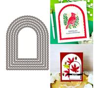 XMZZMX Arched Lace Background Panel Label Metal Cutting Dies for Card Making, Paper Embossing Die Cuts Kit Templates Supplies, Photo Frame Album DIY Scrapbooking Stencils Sets