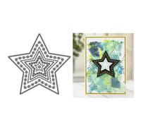 XMZZMX Five Pointed Star Border Label Metal Cutting Dies for Card Making, Paper Embossing Die Cuts Kit Templates Supplies, Photo Frame Album DIY Scrapbooking Stencils Sets