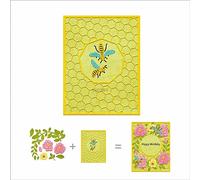 XMZZMX Honeycomb Background Bee Metal Cutting Dies for Card Making, Paper Embossing Die-Cuts Kit Storage Pockets Supplies, Scrapbooking Stencils