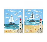 XMZZMX Maritime Sailboat Lighthous Seagull Metal Cutting Dies for Card Making, Paper Embossing Die Cuts Kit Templates, Storage Pockets Supplies, Photo Frame Album DIY Scrapbooking Stencils Sets