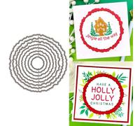 XMZZMX Round Irregular Lace Background Panel Label Metal Cutting Dies for Card Making, Paper Embossing Die Cuts Kit Templates Supplies, Photo Frame Album DIY Scrapbooking Stencils Sets