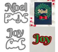 XMZZMX Shadow Blessing Words Noel Joy Metal Cutting Dies for Card Making, Paper Embossing Die Cuts Kit Templates Supplies, Photo Frame Album DIY Scrapbooking Stencils Sets