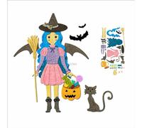 XMZZMX Shadow Halloween Witch Woman Metal Cutting Dies for Card Making, Paper Embossing Die-Cuts Kit Storage Pockets Supplies, Scrapbooking Stencils