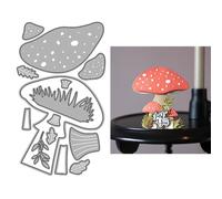 XMZZMX Splicing Mushroom Grass Leaves Metal Cutting Dies for Card Making, Paper Embossing Die Cuts Kit Templates Supplies, Photo Frame Album DIY Scrapbooking Stencils Sets