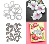 XMZZMX Splicing Peony Flowers Leaves Metal Cutting Dies for Card Making, Paper Embossing Die Cuts Kit Templates Supplies, Photo Frame Album DIY Scrapbooking Stencils Sets