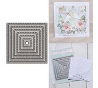 XMZZMX Square Dotted Line Lace Background Panel Label Metal Cutting Dies for Card Making, Paper Embossing Die Cuts Kit Templates Supplies, Photo Frame Album DIY Scrapbooking Stencils Sets