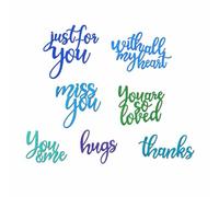 XMZZMX Valentine's Day Blessing Words Metal Cutting Dies for Card Making, Paper Embossing Die Cuts Kit Templates, Storage Pockets Supplies, Photo Frame Album DIY Scrapbooking Stencils Sets