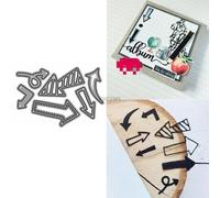 XMZZMX Various Arrows Metal Cutting Dies for Card Making, Paper Embossing Die Cuts Kit Templates Supplies, Photo Frame Album DIY Scrapbooking Stencils Sets