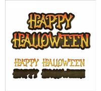 XMZZMX Words Happy Halloween Metal Cutting Dies for Card Making, Paper Embossing Die-Cuts Kit Storage Pockets Supplies, Scrapbooking Stencils