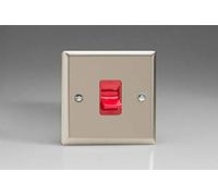 XN45S Varilight Classic Satin Chrome 45A Cooker Switch (Single Plate)