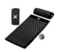 Xn8 Acupressure Mat & Pillow, Spiky Acupuncture Mat for Anxiety, Stress Relief, Back Pain, Muscle Relaxation & Recovery, Portable Reflexology Matt with Carry Bag for Men & Women, Black