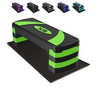 Xn8 Aerobic Stepper Fitness Steps-Adjustable Height 4 Level Exercise 10cm, 15cm, 20cm, 25cm Non-Slip Steppers for Cardio-Home-Gym-Workout-Routines-Training (Lime-Green)