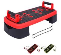 XN8 Aerobic Stepper - Multi-Function Push-Up Board - Non-Slip Step Platform with Resistance Bands & Handles for Cardio, Full Body, Home Gym Workouts, Men & Women Strength Training