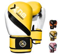 XN8 Boxing Gloves for Training Punch bag-Lamina Hide Leather Mitts For Fighting- Sparring- Muay Thai- Kickboxing-Great for Double End Speed Ball and Focus Pads Punching
