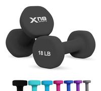 Xn8 Dumbbells Set Neoprene Coated Weights Dumbbell Pair - Hand Weights for Home Gym, Pilates, Cardio, Training and Fitness- Anti Sweat Hex Dumbbells with Comfy Grip- 1-44lb Dumbbell Set Women Men