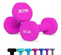 Xn8 Dumbbells Set Neoprene Coated Weights Dumbbells Set- Hand Weights for Home Gym, Pilates, Cardio, Training and Fitness- Anti Sweat Hex Dumbbells with Comfy Grip- 1-44lb Dumbbells Set Women Men