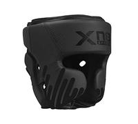 XN8 Headguard MMA Training Boxing Leather Head Guard for Ear, Cheeks Face Protection-Headgear for Grappling, Muay Thai, Kickboxing, Karate, Taekwondo, Fighting, Martial Arts-Matte Black (Black, XL)