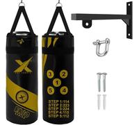 Xn8 Kids 2FT Filled Boxing Punch Bag with Bracket - Heavy Duty Hanging Bag with Punching Number Combinations, Self-Learning for Boxing, Kickboxing, MMA, Muay Thai, Karate & Grappling for Boys & Girls