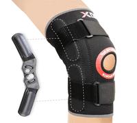 Xn8 Knee Support Hinged, Adjustable Knee Brace, Patella Gel Pads for Men & Women, Brace for Arthritis, Joint Pain Relief, Ideal for Running Gym, Sports, and Tennis (Black(Grey Border), (60L) UK)