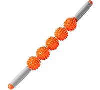 Xn8 Muscle Roller Stick 5 Balls Massager Deep Tissue Tight Fascia Massage Roller for Trigger Points-Leg Cramps-Quads-Fat Blast-Calf Hamstring Tightness (Orange)