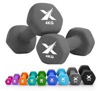 XN8 Neoprene Dumbbell Set, Non-Slip Dumbbell Pair of 0.5kg -10kg Hand Weights, Home Gym Strength Training Weights for Men & Women, Aerobics, Pilates, Body Toning, Arm, Biceps & Fitness Exercises