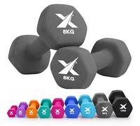 XN8 Neoprene Dumbbell Set, Non-Slip Dumbbells Pair of 0.5kg-10kg Hand Weights, Home Gym Strength Training Weights for Men & Women, Aerobics, Pilates, Body Toning, Arm, Biceps & Fitness Exercises