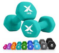 XN8 Neoprene Dumbbell Set, Non-Slip Dumbbells Pair of 0.5kg-10kg Hand Weights, Home Gym Strength Training Weights for Men & Women, Aerobics, Pilates, Body Toning, Arm, Biceps & Fitness Exercises