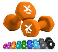 XN8 Neoprene Dumbbell Set, Non-Slip Dumbbells Pair of 0.5kg-10kg Hand Weights, Home Gym Strength Training Weights for Men & Women, Aerobics, Pilates, Body Toning, Arm, Biceps & Fitness Exercises