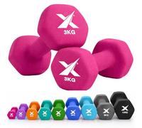 XN8 Neoprene Dumbbells Pair 0.5kg-10kg Non-Slip Hand Weights for Home Gym | Hex anti-roll dumbbells with cast iron core for strength training, Pilates, aerobics, body toning, resistance & home workouts