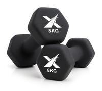 XN8 Neoprene Dumbbells Pair, Non-Slip Hex Hand Weights with Cast Iron Core, 0.5kg-10kg per Dumbbell for Home Gym, Strength Training, Aerobics, Pilates and Toning