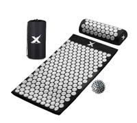 Xn8 Shakti Acupressure Mat & Pillow, Spiky Acupuncture Mat for Anxiety, Stress Relief, Back Pain, Muscle Relaxation & Recovery, Portable Reflexology Matt with Carry Bag for Men & Women, Black-White