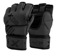XN8 Sports MMA Gloves for Grappling, Punching & Training - Open Palm Leather Martial Arts Mitts for Men & Women - Cage Fighting, UFC, Punching Bag, Muay Thai, Kickboxing, Combat Sports