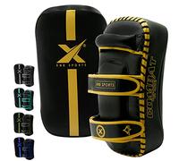 Xn8 Sports Muay Thai Pads Strike Shield Kickboxing Curved For MMA-Boxing-Martial Arts-Taekwondo-Karate Target-Punching (Sold as a single) (Gold)