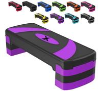 Xn8 Sports Steppers for Exercise Workout Adjustable Height 10cm 15 cm 20cm Sturdy Exercise Step for Gym, Aerobic Steps, Cardio Exercise and Stretching- Exercise Stepper for Home (Purple)