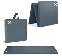 Xn8 Sports Tri-Fold Gymnastics Acro Tumble Mat -6cm Thick & 6Ft Long Foldable Gymnastic Exercise Crash Mats for Kids & Adults Non-Slip PU Leather Folding Gym Mat with Carrying Handles for Yoga Pilates
