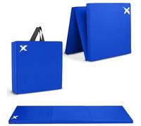 Xn8 Sports Tri-Fold Gymnastics Acro Tumble Mat -6cm Thick & 6Ft Long Foldable Gymnastic Exercise Crash Mats for Kids & Adults Non-Slip PU Leather Folding Gym Mat with Carrying Handles for Yoga Pilates