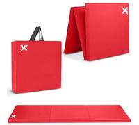 Xn8 Sports Tri-Fold Gymnastics Acro Tumble Mat -6cm Thick & 6Ft Long Foldable Gymnastic Exercise Crash Mats for Kids & Adults Non-Slip PU Leather Folding Gym Mat with Carrying Handles for Yoga Pilates