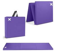 Xn8 Sports Tri-Fold Gymnastics Acro Tumble Mat -6cm Thick & 6Ft Long Foldable Gymnastic Exercise Crash Mats for Kids & Adults Non-Slip PU Leather Folding Gym Mat with Carrying Handles for Yoga Pilates