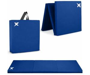Xn8 Sports Tri-Fold Gymnastics Acro Tumble Mat -6cm Thick & 6Ft Long Foldable Gymnastic Exercise Crash Mats for Kids & Adults Non-Slip PU Leather Folding Gym Mat with Carrying Handles for Yoga Pilates
