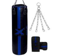 Xn8 Sports Unfilled Punching Bag for Boxing - 4ft & 5ft Heavy Duty Punch Bag with Boxing Mitts & Hanging Chain | Ideal for Kickboxing, Muay Thai, MMA, Grappling & Martial Arts Training