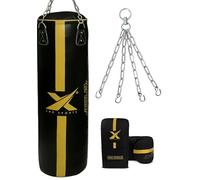 Xn8 Sports Unfilled Punching Bag for Boxing - 4ft & 5ft Heavy Duty Punch Bag with Boxing Mitts & Hanging Chain | Ideal for Kickboxing, Muay Thai, MMA, Grappling & Martial Arts Training