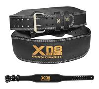 Xn8 Sports Weight Lifting Belt 4” 6'' Padded Lumbar Back Support- Leather Gym Belt with 10 Adjustable Holes Ideal for Weightlifting, Powerlifting, Deadlift, Squat & Strength Training for Men & Women