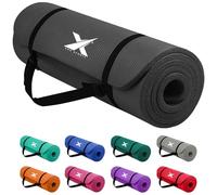 Xn8 Sports Yoga mat 10mm & 15mm Thick NBR Exercise Mat - Non-Tearable Pilates Mat with Extra Carry Strap - Yoga Mats for Women Men for Aerobics Lunges Planks Indoor & Outdoor 61Lx20Wx1.5 & 1Th