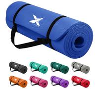 Xn8 Sports Yoga mat 10mm Thick NBR Exercise Mat - Non-Tearable Pilates Mat with Extra Carry Strap- Lightweight Yoga Mats for Women Men for Aerobics, Lunges, Planks Indoor & Outdoor 61x20x1.5 cm