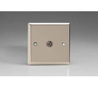 XN8 - Varilight - Classic - Satin Chrome - TV Socket - Neutral Insert