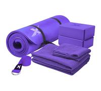 Xn8 Yoga Starter Set - 6-Piece NBR Pilates Mat Set With Stretching Block, Towels & Strap - Complete Starter Kit for Beginners