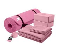 Xn8 Yoga Starter Set - 6-Piece Yoga Mat Set Included NBR Pilates Mat, Stretching Block, Towels & Strap - Complete Yoga Starter Kit for Beginners